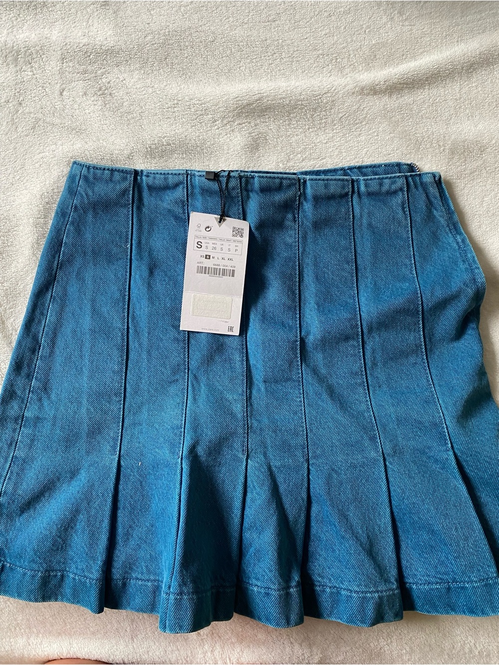 Zara Teal Blue Mini Skirt